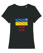 Stop War! Tricou mânecă scurtă guler larg fitted Damă Expresser