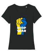 Stop War ! 1 Tricou mânecă scurtă guler larg fitted Damă Expresser