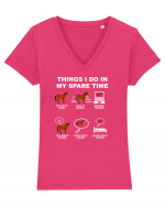 HORSES Tricou mânecă scurtă guler V Damă Evoker