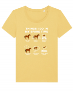 HORSES Tricou mânecă scurtă guler larg fitted Damă Expresser