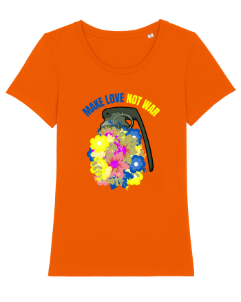 Make Love Not War Bright Orange