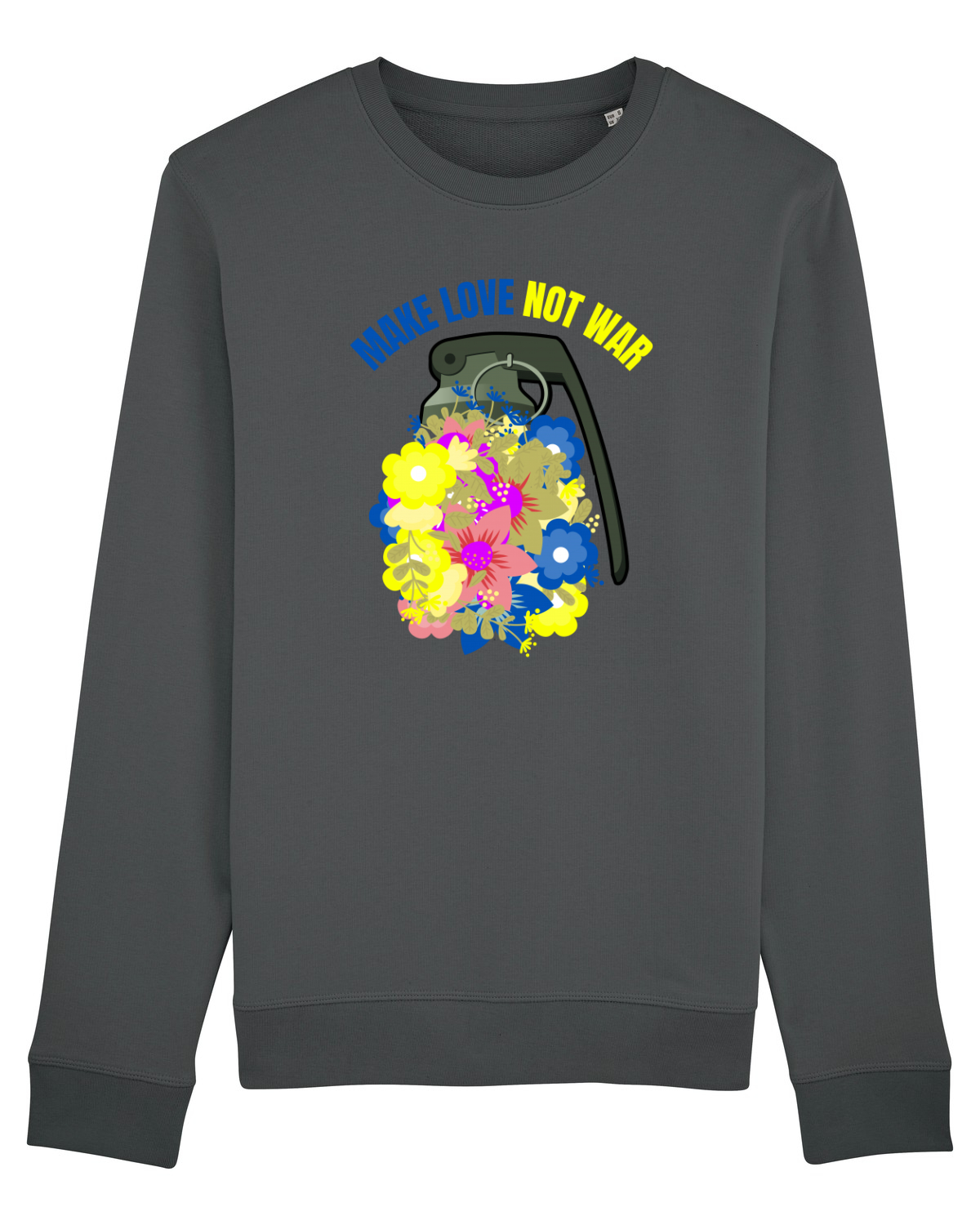 Bluză mânecă lungă Unisex Rise Anthracite