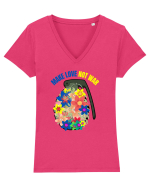 Make Love Not War Tricou mânecă scurtă guler V Damă Evoker