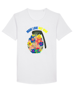 Make Love Not War Tricou mânecă scurtă guler larg Bărbat Skater