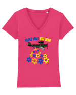 Make Love Not War Tricou mânecă scurtă guler V Damă Evoker