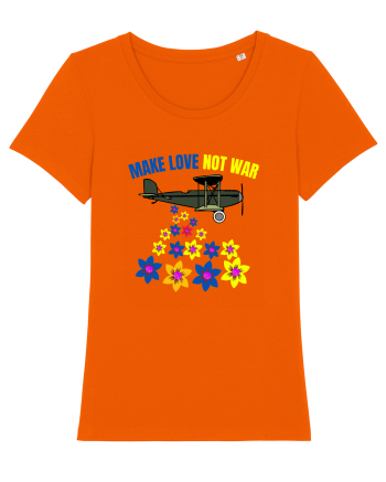 Make Love Not War Bright Orange