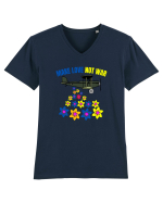 Make Love Not War Tricou mânecă scurtă guler V Bărbat Presenter