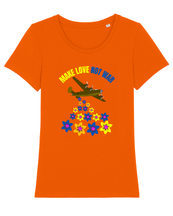 Make Love Not War Bright Orange