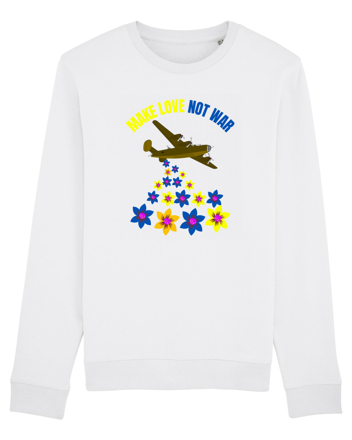 Bluză mânecă lungă Unisex Rise White