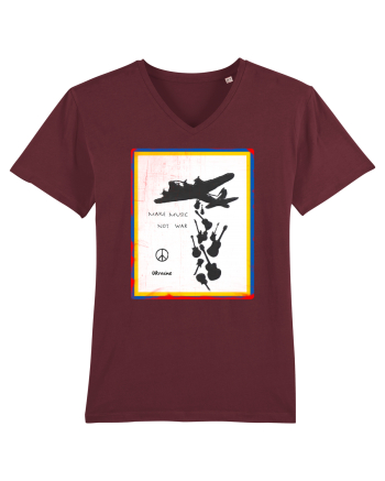 Make music not war Burgundy