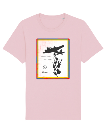Make music not war Cotton Pink