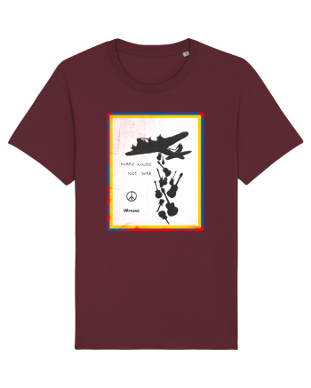 Make music not war Burgundy