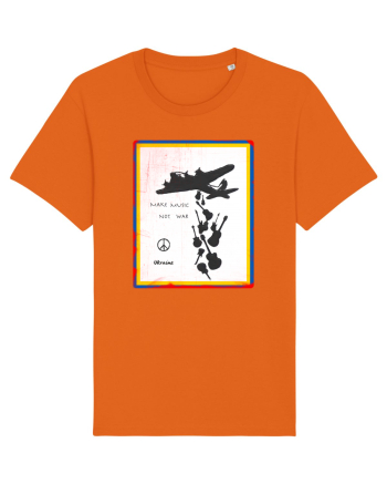 Make music not war Bright Orange