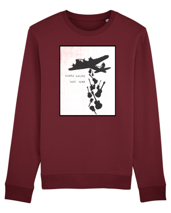 Make music not war Burgundy