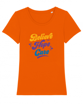 Belive Hope Care Bright Orange