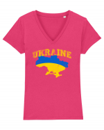 Ukraine Strong Tricou mânecă scurtă guler V Damă Evoker