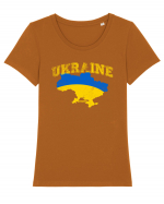 Ukraine Strong Tricou mânecă scurtă guler larg fitted Damă Expresser