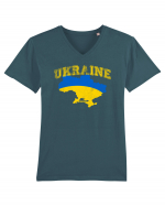 Ukraine Strong Tricou mânecă scurtă guler V Bărbat Presenter