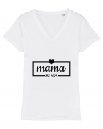 Viitoare Mamica. Mama din 2022. Tricou mânecă scurtă guler V Damă Evoker