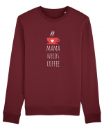 Mama needs coffee. Bluză mânecă lungă Unisex Rise