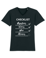 Checklist Hipsters Virus War Aliens Tricou mânecă scurtă guler V Bărbat Presenter
