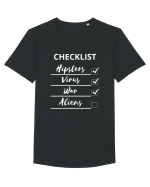 Checklist Hipsters Virus War Aliens Tricou mânecă scurtă guler larg Bărbat Skater