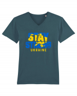 Stay Strong Ukraine Tricou mânecă scurtă guler V Bărbat Presenter