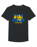 Stay Strong Ukraine Tricou mânecă scurtă guler larg Bărbat Skater