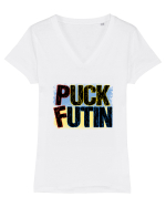 Puck Futin | Support Ukraine Tricou mânecă scurtă guler V Damă Evoker