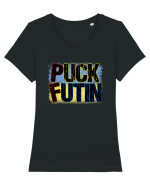 Puck Futin | Support Ukraine Tricou mânecă scurtă guler larg fitted Damă Expresser
