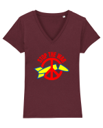 Stop The War Tricou mânecă scurtă guler V Damă Evoker
