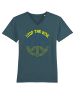 Stop The War Tricou mânecă scurtă guler V Bărbat Presenter