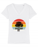 Sunset Coffee Tricou mânecă scurtă guler V Damă Evoker