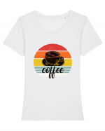 Sunset Coffee Tricou mânecă scurtă guler larg fitted Damă Expresser