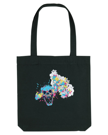 Watercolor Skull Black