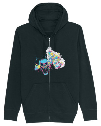 Watercolor Skull Black