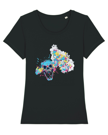 Watercolor Skull Black