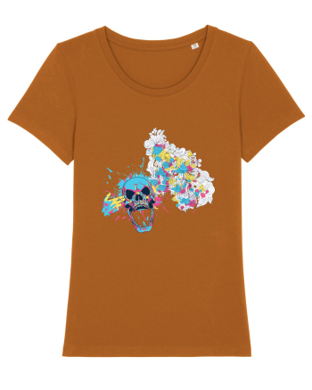 Watercolor Skull Roasted Orange