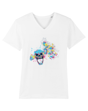 Watercolor Skull White