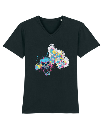 Watercolor Skull Black