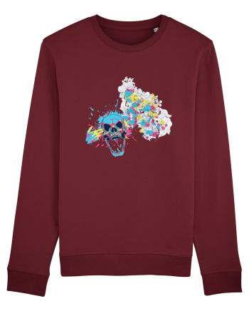 Watercolor Skull Burgundy