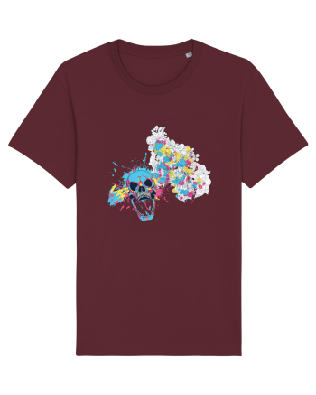 Watercolor Skull Burgundy
