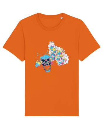 Watercolor Skull Bright Orange