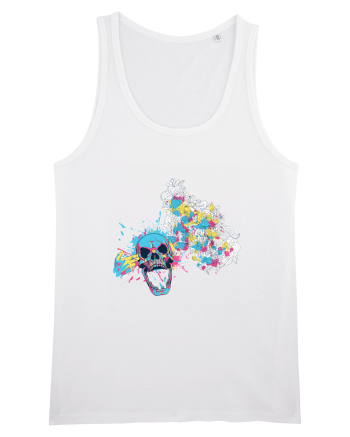 Watercolor Skull White