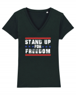 Stand Up for Freedom Tricou mânecă scurtă guler V Damă Evoker