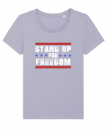 Stand Up for Freedom Tricou mânecă scurtă guler larg fitted Damă Expresser