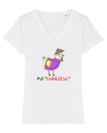 Pui „chinezesc• Tricou mânecă scurtă guler V Damă Evoker