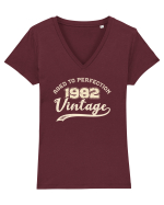 Vintage 1982 Aged to perfection Tricou mânecă scurtă guler V Damă Evoker