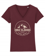 Vintage 1982 Classic finest brand Tricou mânecă scurtă guler V Damă Evoker