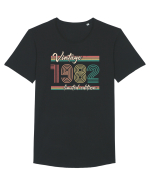 Vintage ST 1982 dark line Tricou mânecă scurtă guler larg Bărbat Skater